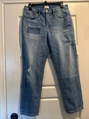 J. Crew Light Blue Distressed Ankle Jeans